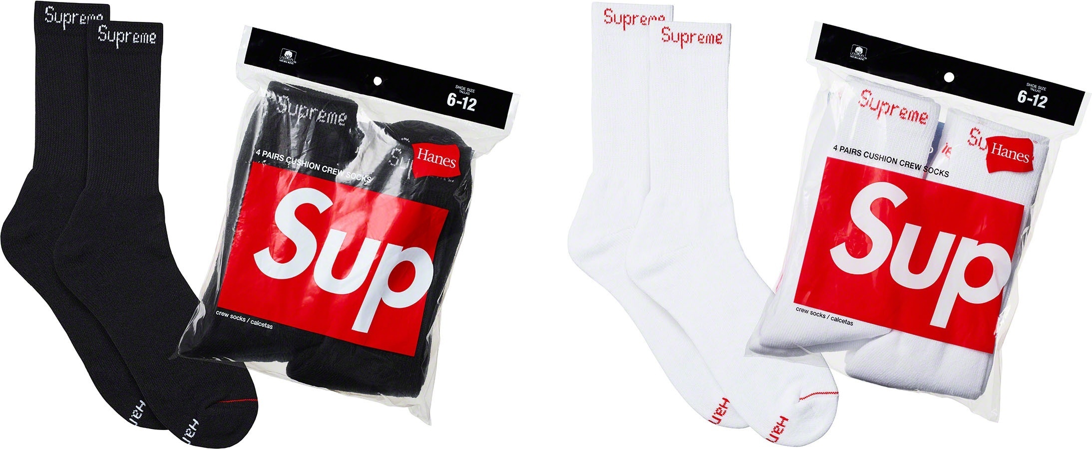 Supreme®/Hanes® Crew Socks (4 Pack)